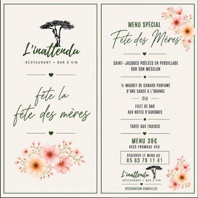 MENU FETE DES MERES
