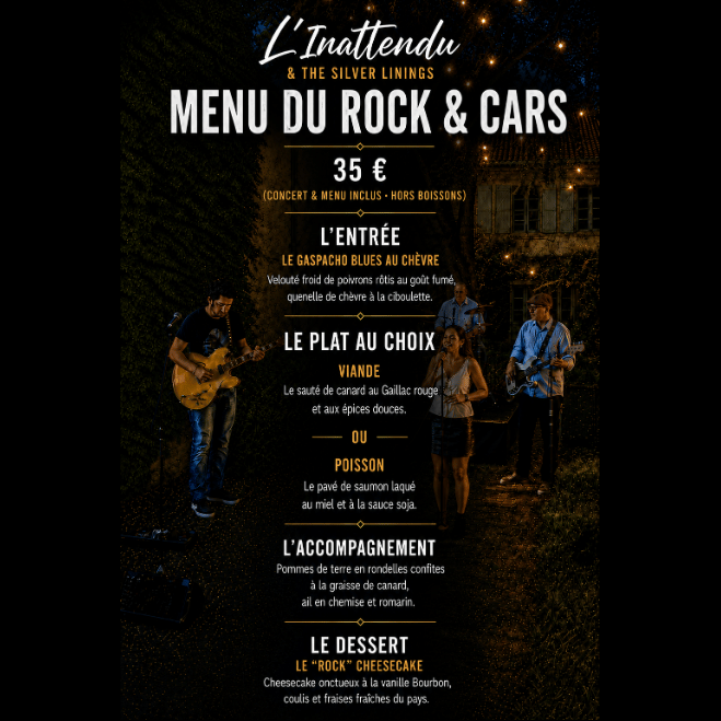 MENU ROCK AND CARS
